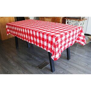 Vintage Red & White Hearts Tablecloth Table Cloth Rectangular
